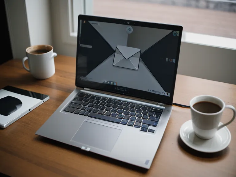 Newsletter-Entwurf einer Coachin auf dem Laptop-Bildschirm, mitten im Schreiben