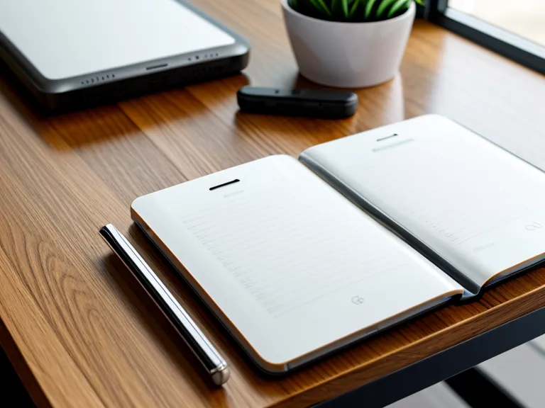 Smartphone mit Sprachmemo-App neben einem Laptop für effizientes Texten